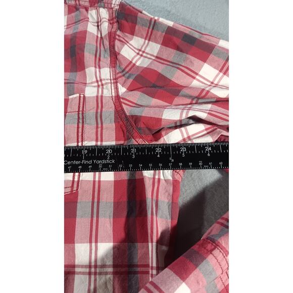 Harley Davidson Men’s 2XL Plaid Button Up Shirt Red Black White Cotton Long - Picture 6 of 8